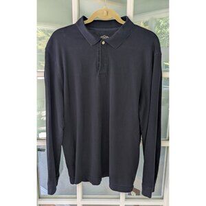 St. John's Bay Long Sleeve Legacy Polo - MENS LARGE - NAVY BLUE
